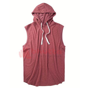 Vêtements de fitness sans manches à séchage rapide respirants pour hommes, vente en gros d'entraînement musculaire à capuche - Product Image 1