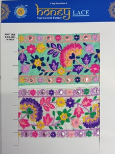 Elegant <b>Black</b> Floral Embroidered <b>Lace</b> Intricate Detailing for Sophisticated Bridal Gowns Evening Wear Versatile Bags Clothing - Product Image 4