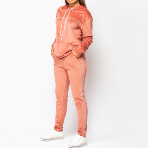 Chándal de algodón grueso de buena calidad, chándal de lana para mujer, ropa de calle, conjunto de chándal de terciopelo personalizado para mujer para niñas - Product Image 3