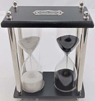 Sablier en bois blanc vintage, cadeau de collection, décoration maison et bureau, horloge d'échecs antique, fait main, Tanishka Exports