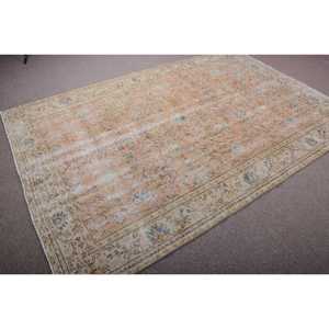 Vintage Rug, 5,9x8,9 ft Turkish Rug, <b>Brown</b> Polka dot <b>Wool</b> Rug - Product Image 2