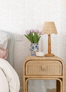 Abat-jour en rotin/jacinthe d'eau fait main, bord festonné, style bohème, style farmhouse, accessoire de lampe écologique - Product Image 6