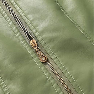 Chaqueta de Cuero para Mujer, Forrada de Felpa, Abrigada para Invierno, Elegante Chaqueta Blazer de Cuero Genuino - Product Image 4