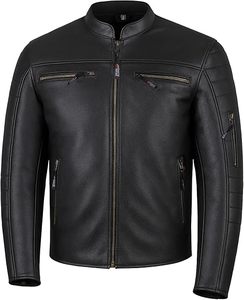 Veste de motard en cuir surdimensionnée d'hiver personnalisée ODM OEM pour hommes, col montant, style zippé, haute qualité, design de poche personnalisé - Product Image 1