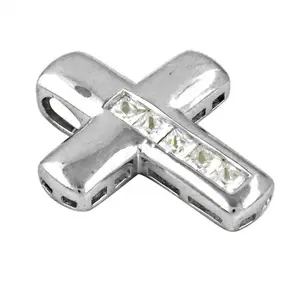 จี้เงินรูปกางเขนสำหรับผู้หญิง ประดับด้วยคริสตัลคิวบิกเซอร์โคเนีย ของขวัญเครื่องประดับคริสตัลสุดหรูสำหรับทุกโอกาส - Product Image 2