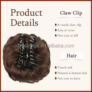 Queues de cheval à griffes synthétiques pour femmes Messy <span class=keywords><strong>Chignon</strong></span> Hair Bun Pieces Postiches Extension de cheveux Queue de cheval - Product Image 4