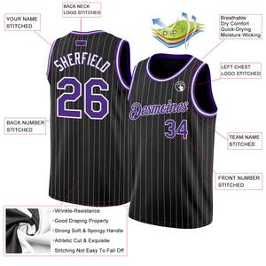 Camiseta de baloncesto de rayas negras de la mejor edición, nueva calidad, tasa baja, superventas, nuevo diseño, camiseta de baloncesto más demandada por el cliente - Product Image 5