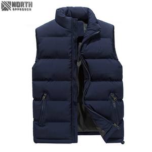 Men's High Street Style Winter Waistcoat Black Plaid Quilted Jacket Hood Stand Bubble Zipper Plus Size Waterproof Puffer <b>Vests</b> - Product Image 6
