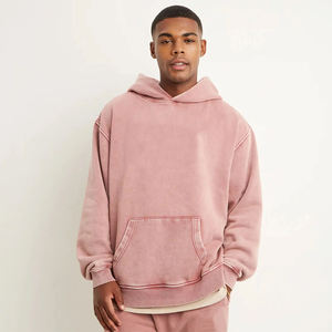 Sweats à capuche pour homme 100% coton lavage sweat à capuche hommes poids lourd Street-wear 2025 surdimensionné lavé à l'acide sweat à capuche blanc pour hommes Oem - Product Image 1