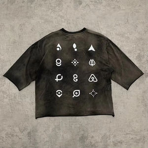 เสื้อยืดผู้ชายทรงบ็อกซี่แบบปรับแต่งได้จากผู้ผลิต ผ้าฝ้าย 100% ป้องกันรอยยับ คอกลม พร้อมตะเข็บตัดกัน บริการ OEM/ODM - Product Image 2