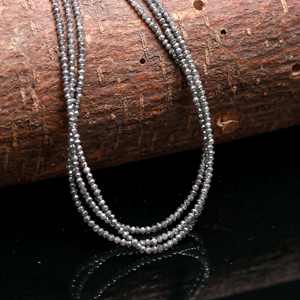 Salt & Pepper Grey Diamond Faceted Rondelle <b>Bead</b> Natural Gray <b>Loose</b> <b>Beads</b> for Jewelry Making Wholesale Faceted Diamond <b>Beads</b> - Product Image 4