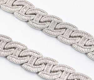 สร้อยสไตล์แร็ปเปอร์สไตล์คิวบามาใหม่พร้อม925เงิน VVS เพชรโมอิสซิสซอไนท์เครื่องประดับแฟชั่นฮิปฮอปเย็น - Product Image 4