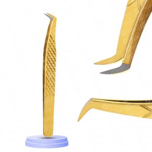 Venta al por mayor de pinzas ligeras para extensión de pestañas con logotipo personalizado, herramienta de accesorios de etiqueta privada de acero inoxidable para proveedores - Product Image 1