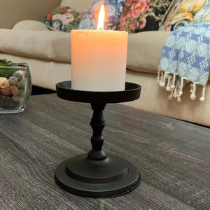Aluminum <b>Pillar</b> <b>Candle</b> Holder Matt <b>Black</b> Narrow Design <b>Candle</b> Stand for Home Christmas Party Tabletop Decoration - Product Image 6