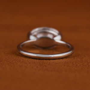 14KT or blanc 3.5 CT ovale coupe bague de fiançailles Style classique laboratoire cultivé diamant lunette réglage IGI certificat bijoux - Product Image 4