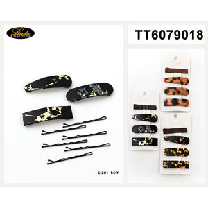 Lot de pinces à cheveux Lonte Fashion, design marbré noir et or, barrettes pour femmes, accessoires pour cheveux pour occasions spéciales, en métal - Product Image 3