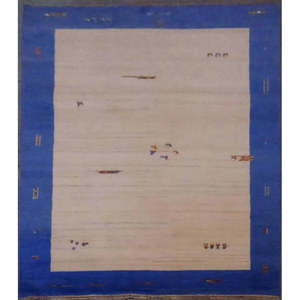 Alfombra Gabbeh india hecha a mano, única en su tipo, de 9'8 x 6'5 - Product Image 1