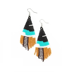 Pendientes de bordado de cuentas de lujo Pendientes de cuentas bordadas Pendientes de bordado de cuentas hechos a mano Personalizar completamente - Product Image 2