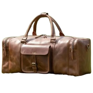 Handmade Buffalo Leather Duffel <b>Bag</b> for <b>Men</b> & Women Genuine Leather Large Weekender Gym <b>Overnight</b> Rustic Travel <b>Bag</b> - Product Image 4
