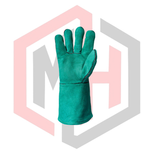 Gants de soudage en matériau personnalisé vert, tricot épais de 7 oz, poignet sans poudre, résistant aux déchirures, pour soudeurs TIG MIG Stick, résistant à la chaleur - Product Image 2