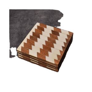 Sous-verres en bois de résine carrelée pour thé ensemble de sous-verre en bois pour boissons carré résistance à l'eau résine époxy caboteur de rivière - Product Image 1