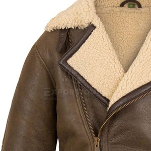 Breathable Top Selling Leather <b>Fur</b> <b>Jacket</b> <b>For</b> <b>Men</b> Casual Wear Leather Winter <b>Jacket</b> In Reasonable Price - Product Image 4