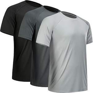OEM Marque privée Vêtements de fitness T-shirt à manches courtes pour homme Gym 100% Polyester paquet de 3 T-Shirts combo - Product Image 2