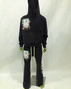 ชุดวอร์มพิมพ์ลายแบบไม่ใส่ได้ทั้งชายและหญิงชุดสเวตเตอร์มีฮู้ดสำหรับผู้ชายชุดวอร์มกางเกงวอร์มแบบซ้อนกันบาน - Product Image 6