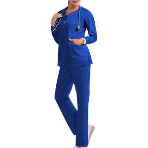 Alta calidad cómodo duradero Spandex tejido de punto Hospital Scrubs cremallera personalizada para enfermeras médicas-venta al por mayor - Product Image 2