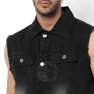 Chaleco vaquero ligero hecho a medida para hombre, superventas, último diseño informal de invierno, ropa exterior reversible de gran tamaño - Product Image 4