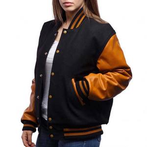 Automne hiver haute Streetwear broderie femmes Baseball Varsity vestes femmes décontracté Lettermen cuir manches vestes décontracté - Product Image 2