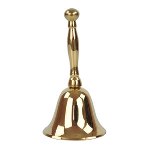 Campana de latón antiguo hecha a mano con mango de madera Diseño personalizable para fines de oración Hecho de Hassan International - Product Image 6