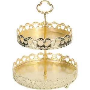 Elegant Gold-Plated Metal <b>Cake</b> <b>Stand</b> with <b>Glass</b> Top Stylish & Durable Design for Weddings Parties & Dessert Displays - Product Image 2