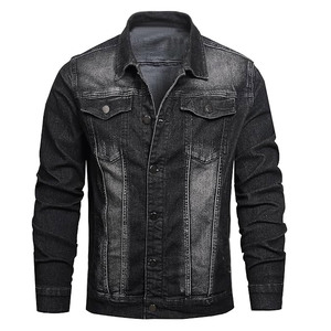Winter <b>Jacket</b> <b>Men</b> Wear Long Sleeve Covered With Button Best Selling Stylish Black Color <b>Denim</b> Jean <b>Jacket</b> - Product Image 1