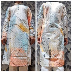 Kurta ดั้งเดิมที่มีการพิมพ์ด้วยงานปักโดย fabzone ขายส่งผู้ส่งออก - Product Image 5