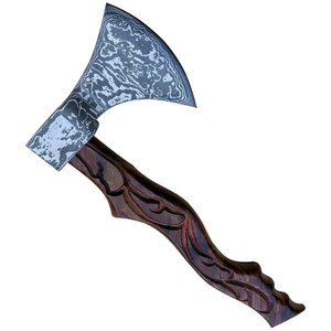 Hacha de acero de Damasco de fábrica de cubiertos OEM ODM personalizada al por mayor para cortar mango de madera duradero y al aire libre de grado industrial - Product Image 3