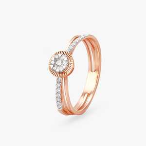 Bague de fiançailles en or rose luxueuse avec halo de diamants étincelants pour femmes, bijoux élégants pour anniversaire, fournisseur en gros - Product Image 4