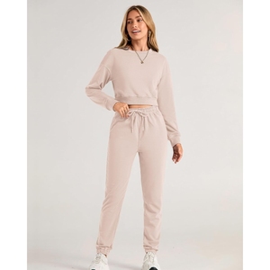 Factory Manufacturer Breathable Tracksuits Wholesale Price <b>Stacked</b> Flared women Tracksuit for sale - Product Image 4