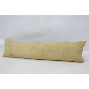 Subtle Striped Pattern <b>Beige</b> Embroidered Ikat Wool Pillow 12x48 Inches Tufted Vintage Shape for Sofa Home Seating <b>Bedding</b> - Product Image 4