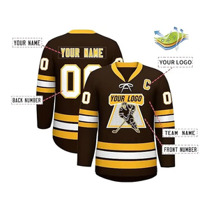 Camiseta de hockey sobre hielo de sarga de aparejos de equipo adulto profesional con logotipo personalizado de alta calidad, ropa profesional con técnica de sublimación - Product Image 6