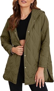 Abrigo acolchado largo impermeable de Invierno para mujer, Abrigo acolchado de ajuste Regular con pecho, blanco con Guata de algodón y abrigos estilo bolsillo - Product Image 5