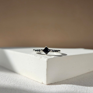 Top Quality 925 Sterling <b>Silver</b> Onyx Band <b>Ring</b> Minimalist Stackable <b>Ring</b> Dainty Everyday Geometric Fine <b>Silver</b> Jewelry <b>for</b> Women - Product Image 6