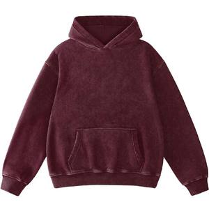 Sudadera con Capucha Vintage Desgastada para Hombre, Sudadera Holgada de Estilo Urbano para Parejas con Lavado Ácido - Product Image 1