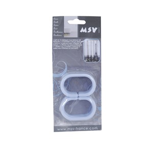 Lot de 12 anneaux de rideau de douche MSV en bleu - Product Image 2