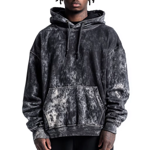 Sweat-shirts à capuche unisexes surdimensionnés en molleton doublé pour l'hiver, séchage rapide, logo personnalisé, délavage acide, épaules tombantes, 100% coton, vente en gros - Product Image 5