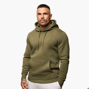 Meilleure qualité hommes recadrée doublé sweats à capuche imperméable sans ficelle blanc Polyester polaire poids lourd Streetwear - Product Image 2