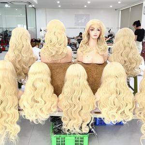 Peluca de cabello humano vietnamita 100% de la más alta calidad, pelucas delanteras de encaje de Color Rubio ondulado, grado de cabello virgen - Product Image 6