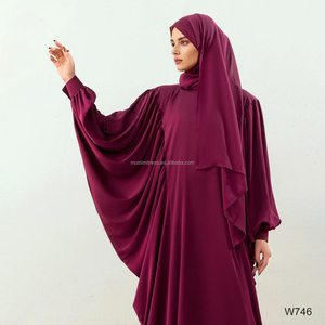 ผู้ผลิตชุดอาบายะแบบอาหรับทรงปีกค้างคาวจากดูไบ ชุดอาบายะผ้าไนดาเนื้อสัมผัสพิเศษ แขนจั๊มพ์พร้อมกระดุมปิด - Product Image 2
