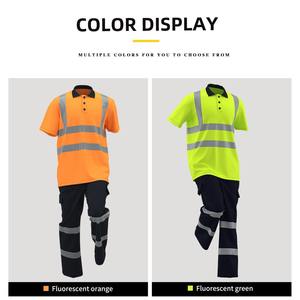 100% Polyester Polyester taffetas tissu haute visibilité épaissi vêtements de travail réfléchissants vêtements de pluie imperméables veste de travail ensemble de sécurité - Product Image 4