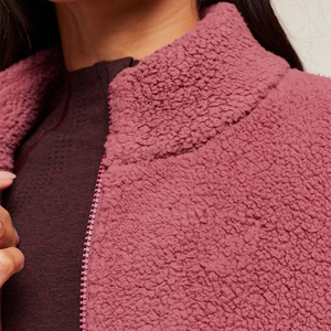 OEM Manufacturer's Hot Selling <b>Men's</b> Pink <b>Sherpa</b> Jacket Regular Fit Zipper <b>Hoodie</b> Thick Warm 100% Cotton Solid Autumn Vintage - Product Image 3